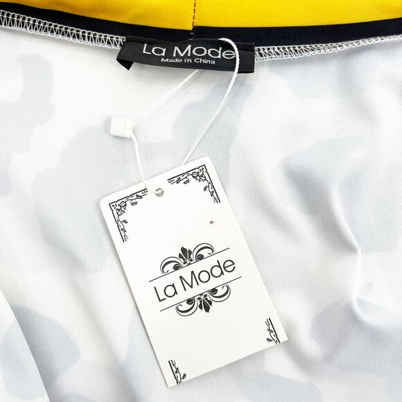 La Mode Cheetah Print Kimono Top with Striped Trim L - Picture 5 of 5